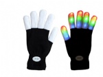 black LED gloves with white fingers