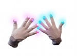 white LED gloves,light on tip for each finger